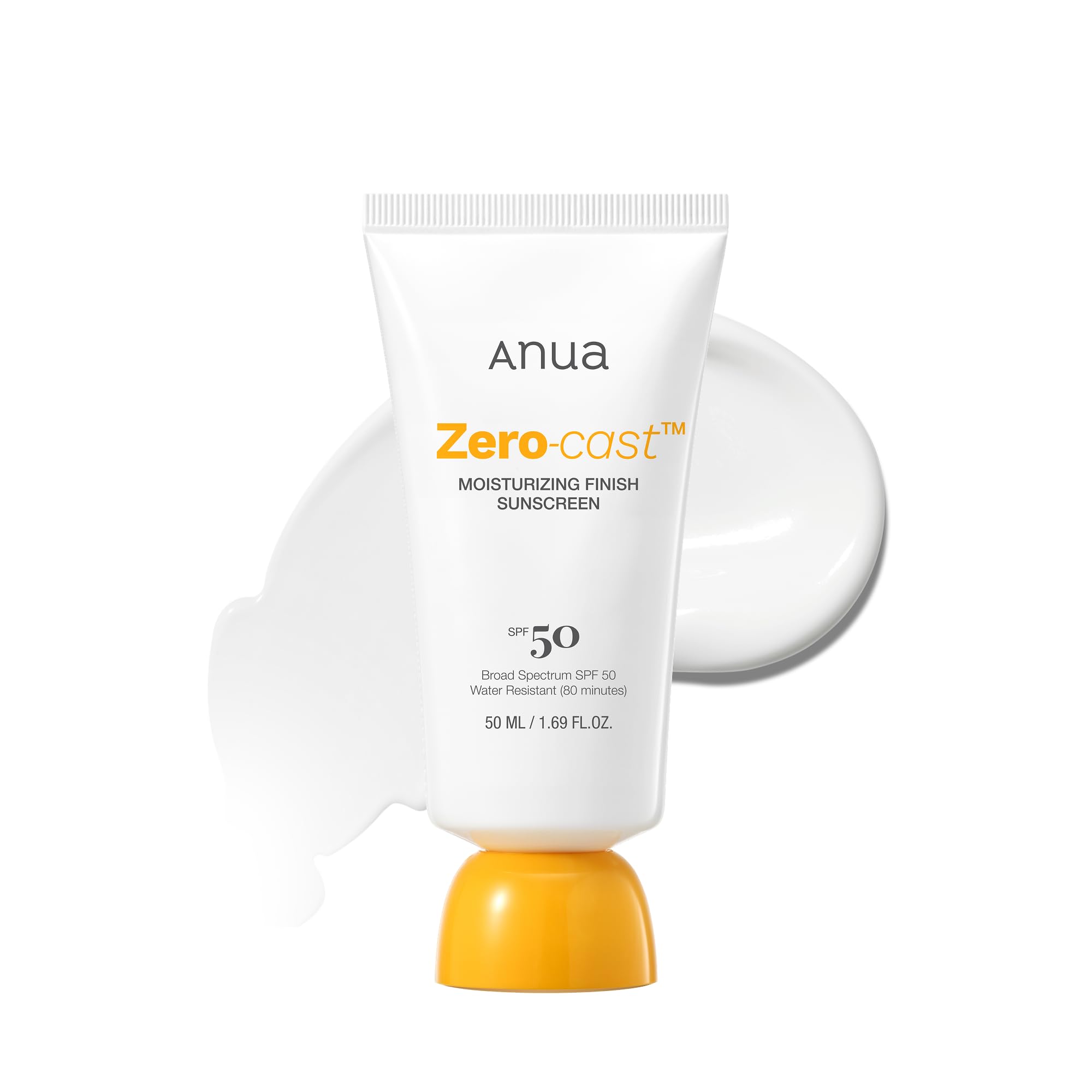 Anua Zero-Cast Moisturizing Sunscreen SPF 50, 1.69 fl oz