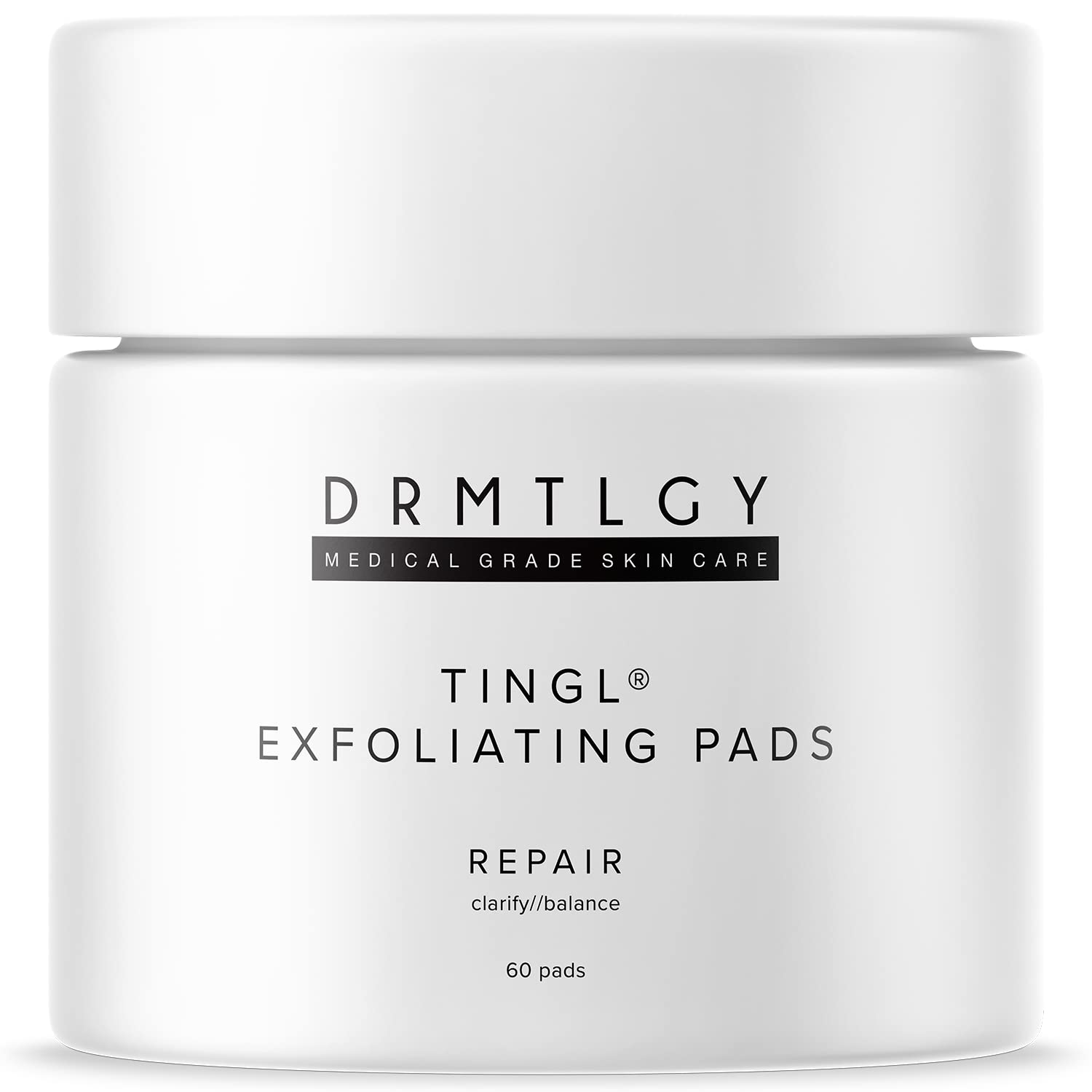 DRMTLGY Tingl Exfoliating Face & Body Pads 60 Count | AHA BHA Toner Pads