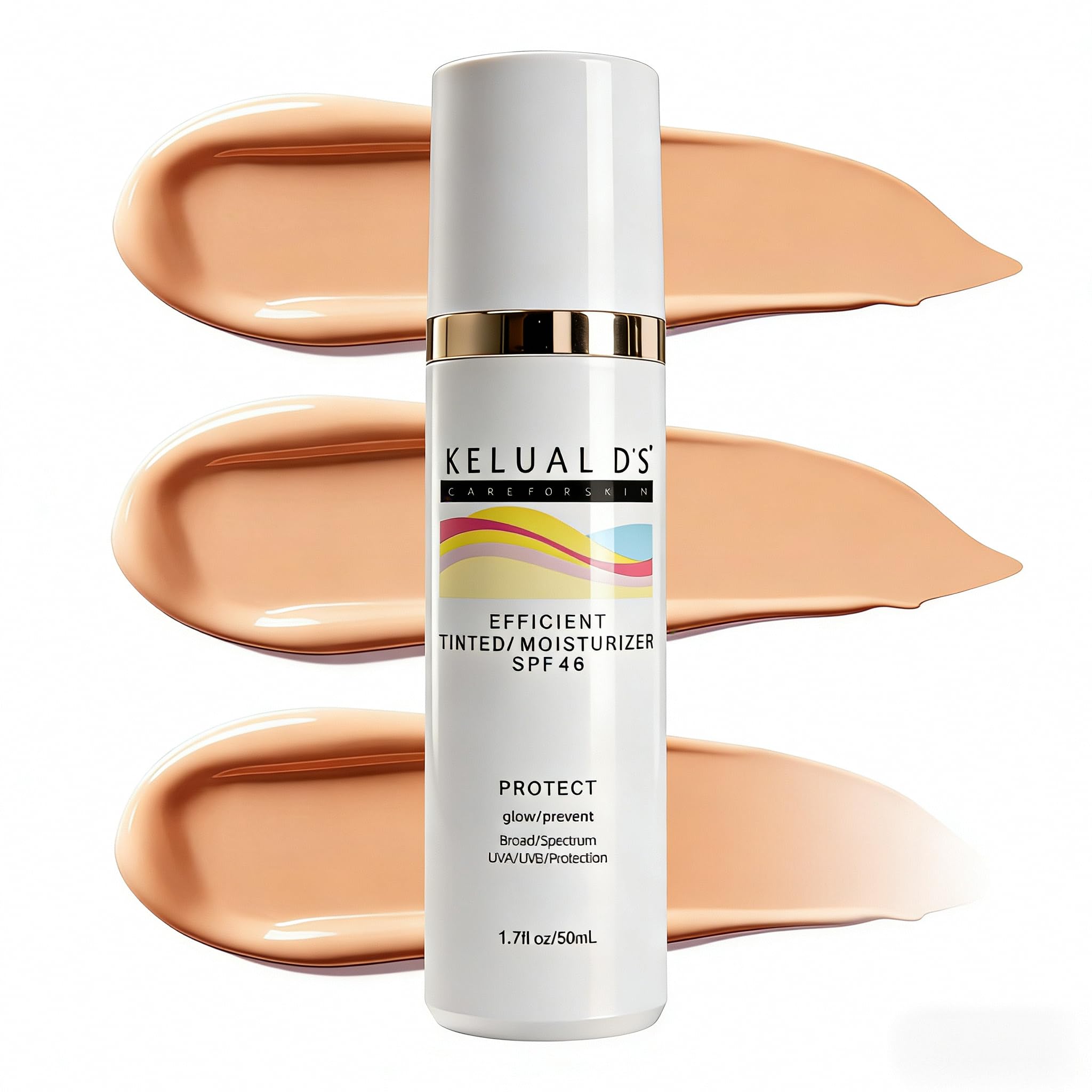 Anti-Aging Tinted Face Moisturizer & Sheer Face Sunscreen SPF 46, Hydrating Skin Care & Sunscreen Moisturizer,1.7OZ/50ML